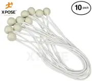 11” White Ball BUNGEE Cord Tarp Bungee Tie Down Strap - 10 Pack