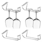 4 Pcs 7 Inch Wine Glass Rack, Under Cabinet Wine Glass Holder, Metal Stemware...