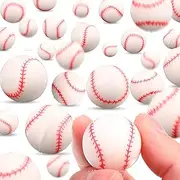 48 Pieces Rubber Bouncy Ball Soft Baseball Training Balls Party Favors Mini Sports Toy Balls for Birthday Party Favors, Carnival Game Prizes, and Vending Machines