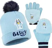 [Bluey] Girls' Winter Accessories Set, Hat, Scarf & Gloves or Beanie & Gloves - Gifts for Children
