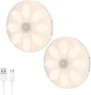 BISHKJOK Motion Sensor Cabinet Lights, LED Wireless Under Cupboard Light with Built-in Rechargeable Battery, Stick-on Anywhere Magnetic Night Lighting for Closet Kitchen Wardrobe