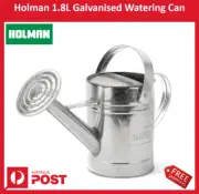 New Holman 1.8L Galvanised Watering Can Two Handles, Durable & Robust Metal