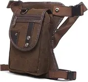 Classic Leg Sack, Vintage Leather Leg Pouch, Thigh Bag , Multi-purpose Wear Resistant Bag Motorcycle Bike Outdoor Sports Cycling Riding Hiking Camping Pouch for Men Women, Brown, Refer to