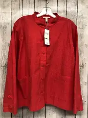 Eileen Fisher Watermelon Mandarin Collar Jacket NWT Ladies Size Lg **