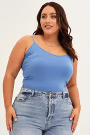 Blue Seamless Singlet Top