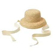 Kids Girl Straw Hat Handmade Fisherman Sun-proof Bucket Visor-Cap