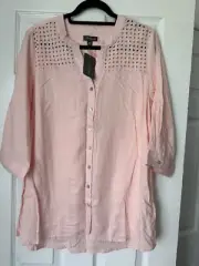 Autograph Size 14 Plus Pink Blouse, Cut Out Feature. New With Tags!