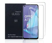 [2 PACK] Oppo A72 Full Coverage Tempered Glass Screen Protector Guard (Clear) - Case Friendly