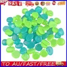 100Pcs Reusable Glow In The Dark Pebbles for Outdoor Landscaping (Blue Green)