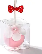 RomanticBaking 100 Pack 1 3/4" x 1 3/4" x 2" individul Single Cake Pop Box With Hole Small Gift Boxes Mini Plastic Boxes Treat Boxes Candy Boxes