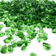 Glass Stones, 0.85Lb/385G Green Aquarium Gravel Rocks, Green Pebbles for Fish Ta
