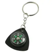 Black 20mm Diameter Compass Keyring Keychain 3.1" Long