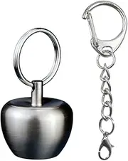 WIICOYK Keychain Pill Box Organiser, Waterproof Pill Holder with Lobster Clasp Clip, Portable Pill Container for Travel Pocket Purse, Cute Apple Shape Pendant for Necklace, Small EDC Pill Case with Keyring for Outdoor/Daily/Emergency (Apple-Titanium)
