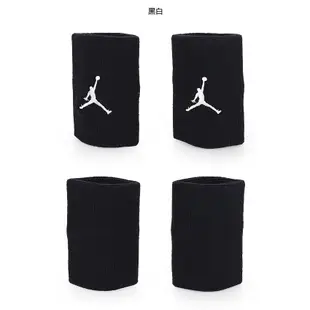 NIKE JORDAN JUMPMAN單色腕帶-飛人喬登 籃球 NBA 護腕 一雙入 白黑 (9.7折)