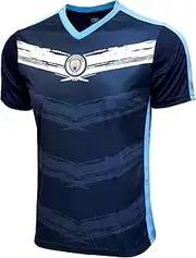 [Icon Sports] Boy's Manchester City Performance Jersey, Licensed Youth Short Sleeve Man City Shirt