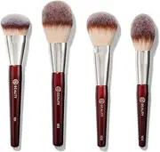 BK BEAUTY - ESSENTIALS FACE BRUSH SET (4PC) - Professional Makeup Brush Set for Liquid or Cream Foundations, Powder, Bronzer, Blush | Premium Makeup Brushes for Flawless Application