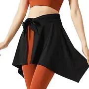 [BAFOVY] Soft Absorbent Fitness Yoga Skirt Cover with Sports for Women, Cool One Piece Tie Skirt Made of Polyester Fibre for Running or Yoga Dancing
