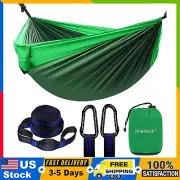 Camping Hammock, 2 Person, Tree Hammock, with Tree Straps, Dark Green for Travel