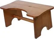 LOORGVEL 1pc Solid Wood Bathroom Footstool for Adults Durable Toilet Step Stool Easy to Clean Strong Bearing Capacity for Toilet Training Tea Color