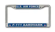 Air Force F-111 Aardvark License Plate Frame - American Made - Veteran Approved!