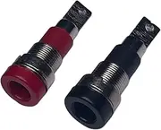 Black and Red Banana Female Jack Socket - 4mm Banana Female Connector Panel/Chassis Mount Soldering Type (10 Pack)
