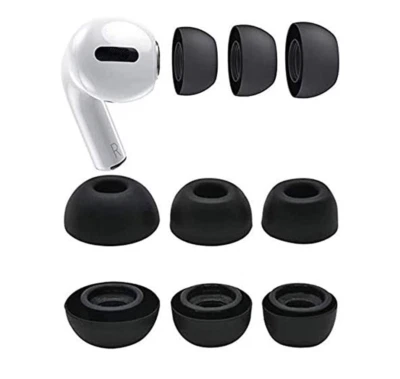 Zotech Replacement 3 Pairs Silicone Ear Tips for Airpods Pro (S/M/L) (Black)