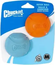 19400 Fetch Ball, Medium, 2.5", 2 Pack, Assorted Orange & Blue