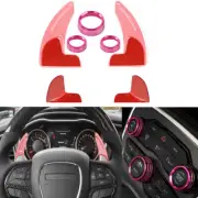 Steering Wheel Shift Paddle/AC Switch Knob Trim For Challenger Charger 15+ Pink