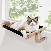 Large Cat Window Perch,Sturdy Cat Hammock Seat with Reversible Mat No Suction No Drilling for Window Holds Up to 40lbs (Soft mat)