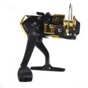 3BB Ball Bearings Left/Right Interchangeable Collapsible Handle Fishing Spinning Reel SE200 5.2:1 Golden and Black