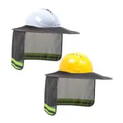 Hard Hat Sun Shade, Full Brim Neck Shield, 2Packs, Hard Sun Shade 2 Packs Grey