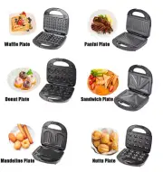 6 in 1 Waffle Cake Machine Breakfast Electromechanical Cake Pan Household Baking