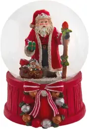 4" Father Christmas Snow Globe - Musical Snow Globe - Festive Santa Claus Water