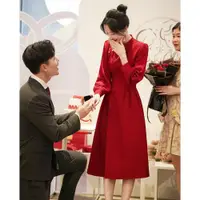 在飛比找ETMall東森購物網優惠-新娘結婚小禮服中式秋冬旗袍