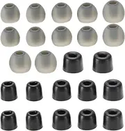 EMSea 12 Pairs of Memory Foam Silicone Ear Tips Earphone Buds Noise Isolation Earbuds for 4.0mm-6.5mm in-Ear Headphones 3 Sizes L/M/S, Grey and Black