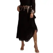 CYNTHIA ROWLEY Sequin Starburst Silk Maxi Skirt | US 6