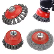 Twist Knot Steel Wire Wheel Disc & Cup Brush Set for Angle Grinder 5/8-11 Thread