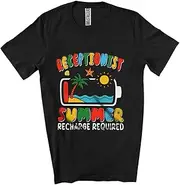 [Generic] Receptionist Summer Recharge Required; Colorful Last Day of School Low Battery; Jobs Proud Unisex T-Shirt