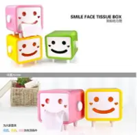 在飛比找Yahoo!奇摩拍賣優惠-可愛笑臉紙巾盒 可愛卡通方形笑臉 卷紙紙巾抽 家用紙巾盒 抽
