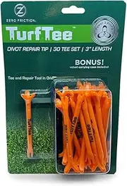Zero Friction Golf Tee and Divot Repair Tip, Pack of 30