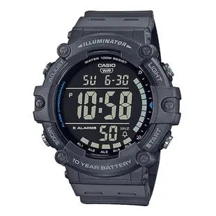 【CASIO】10年電力超個性大錶徑數位電子錶-黑面X灰(AE-1500WH-8B)