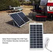 USB C Solar Panel Outdoor 4.5W 5V Portable Solar Charger for Security Camera