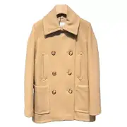 BURBERRY Mossley Wool Blend Pea Coat in Camel Size US 12