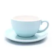 Latte Art Cup and Saucer for Latte & Cappuccino, Great Cup Shape for Coffee S...