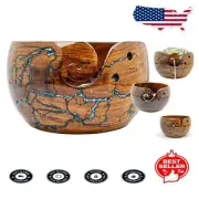 Large Tangle-Free Yarn Bowl - Durable Rosewood Holder for All Yarn Projects