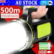 Super Bright LED Searchlight Spotlight USB Rechargeable Hand Torch Work Light