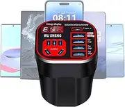 Car Inverter Outlet, Cup Holder Inverter Cars, Ports, Compact Plug Adapter, Auto Electronics Accessory, Ideal for Vehicle, Trucks, On The Job Charging