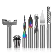 1/4" Shank CNC Router Bit Essential Kit Includes 1/4" ER11 High Precision Col...