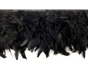 1 Yard – Black Chandelle Turkey Fluffy Feather Trim Halloween Costume Craft
