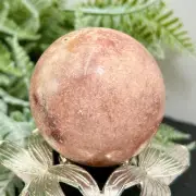 Pink Amethyst with Green Jasper Sphere Crystal Ball 172g 51mm